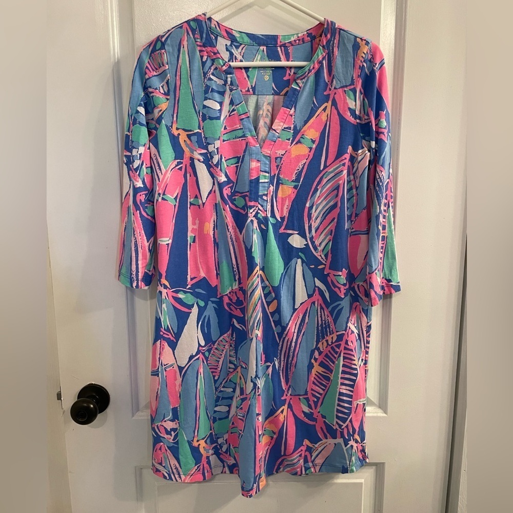 Lilly Pulitzer Ali Dress Bay Blue Out To Sea Small - Picture 1 of 6